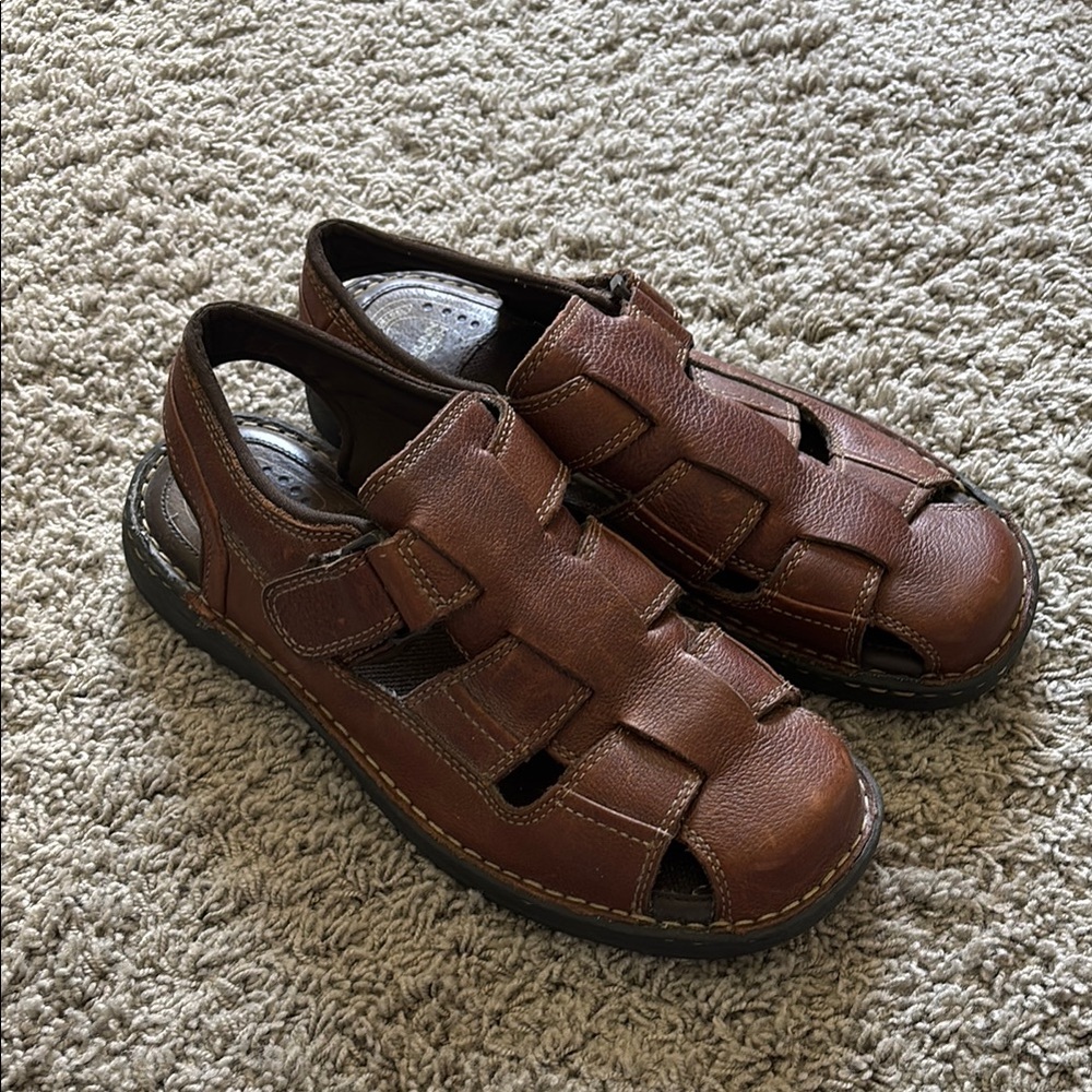 Nunn Bush Closed Toe Brown Leather Fisherman Sandals